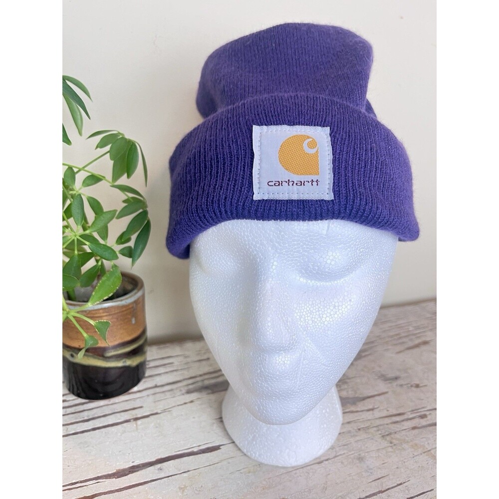 Carhartt Purple Cuffed Beanie Logo Cap Winter Hat One Size Men's / Unisex Gear